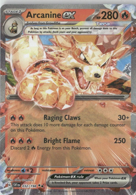 Arcanine ex - 032/198 - SV01: Scarlet & Violet Base Set