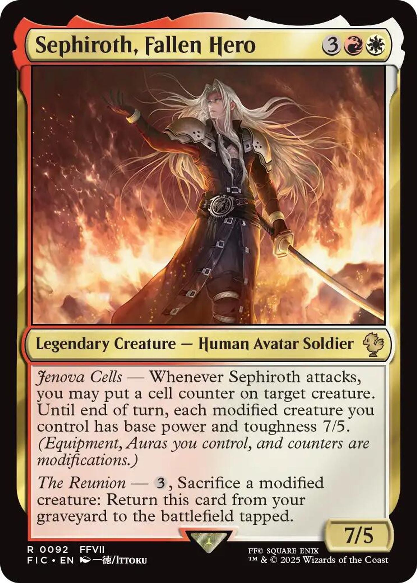 Sephiroth, Fallen Hero (Surge Foil) - Commander: FINAL FANTASY
