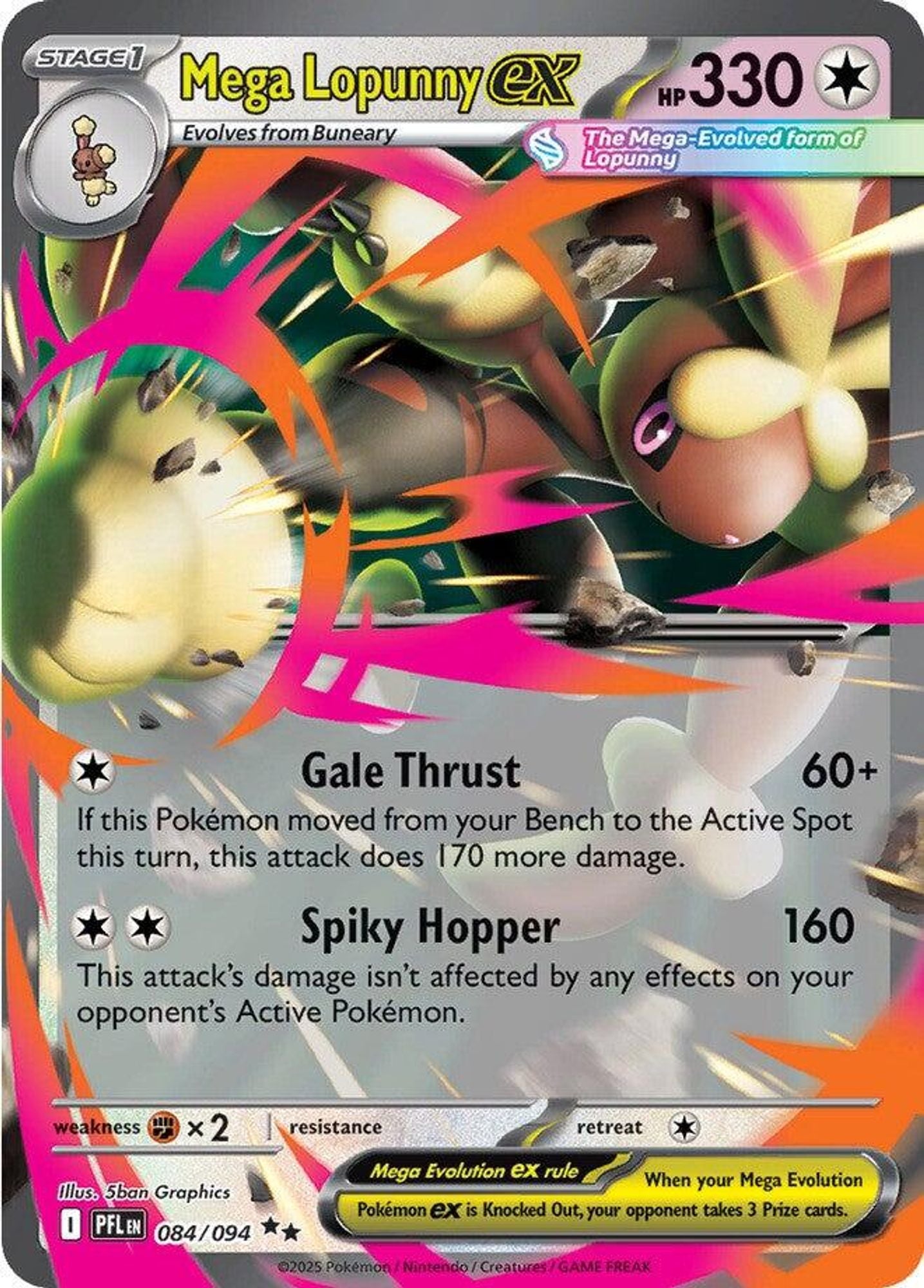 Mega Lopunny ex - 084/094 - ME02: Phantasmal Flames