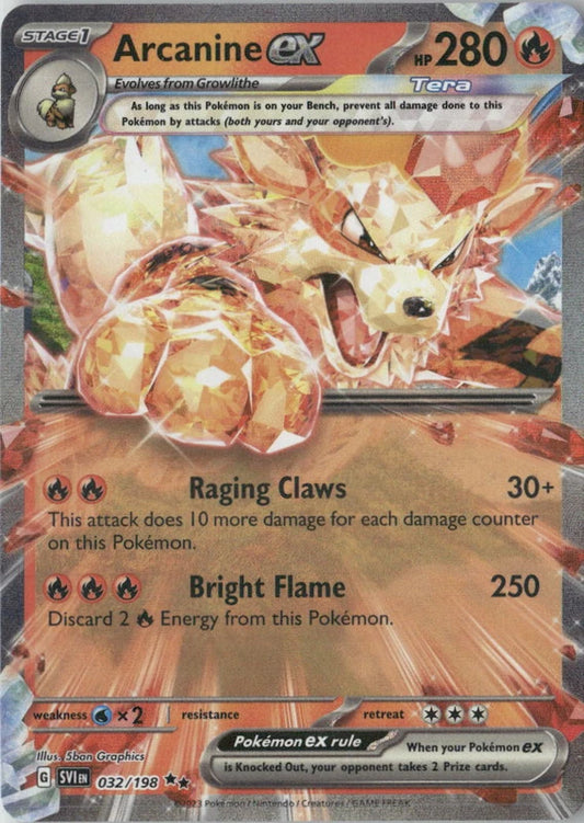 Arcanine ex - 032/198 - SV01: Scarlet & Violet Base Set
