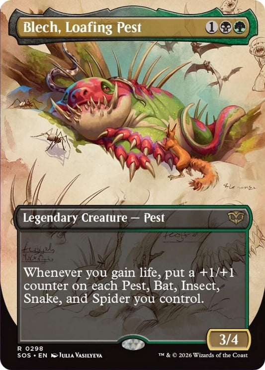Blech, Loafing Pest (Borderless) - Secrets of Strixhaven