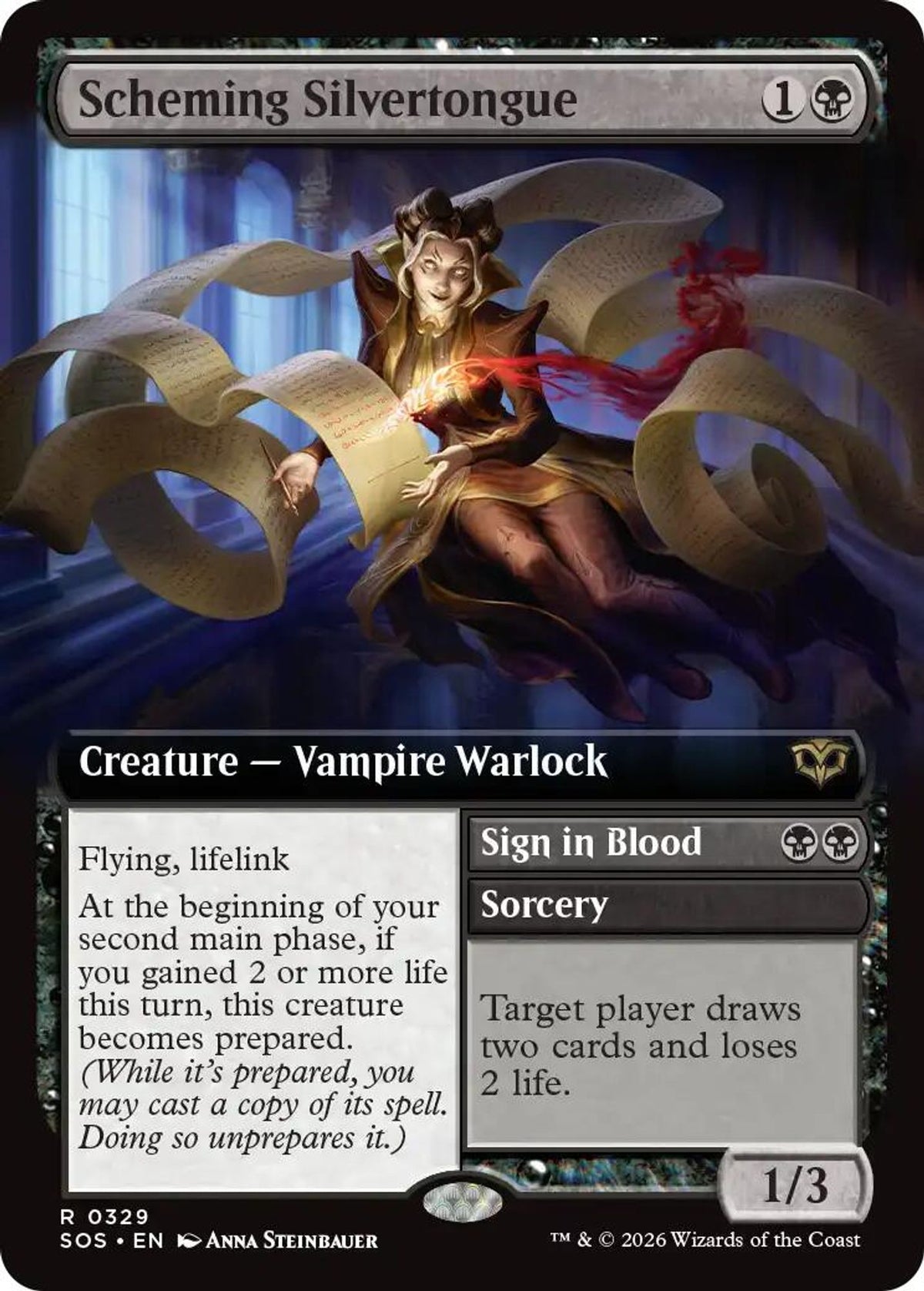 Scheming Silvertongue (Extended Art) - Secrets of Strixhaven