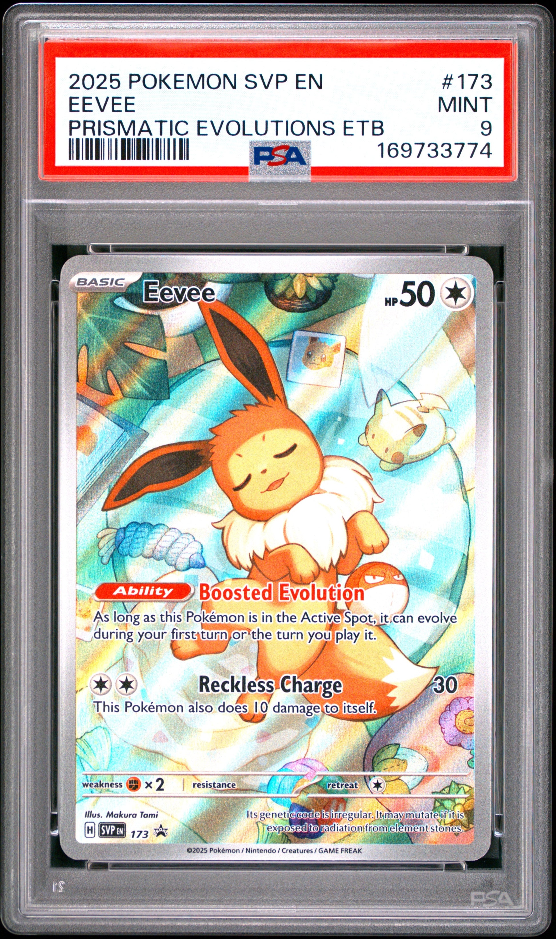 2025 Pokemon Svp En-Sv Black Star Promo 173 Eevee Prismatic Evolutions Etb - PSA 9