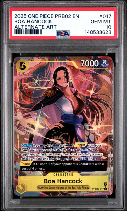 2025 One Piece Prb02-Premium Booster -One Piece Card The Best- Vol.2 017 Boa Hancock Alternate Art - PSA 10