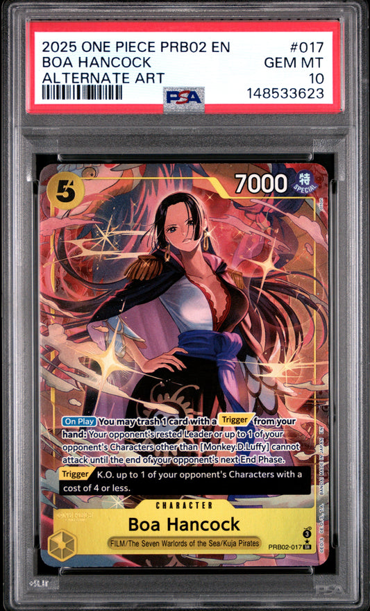 2025 One Piece Prb02-Premium Booster -One Piece Card The Best- Vol.2 017 Boa Hancock Alternate Art - PSA 10