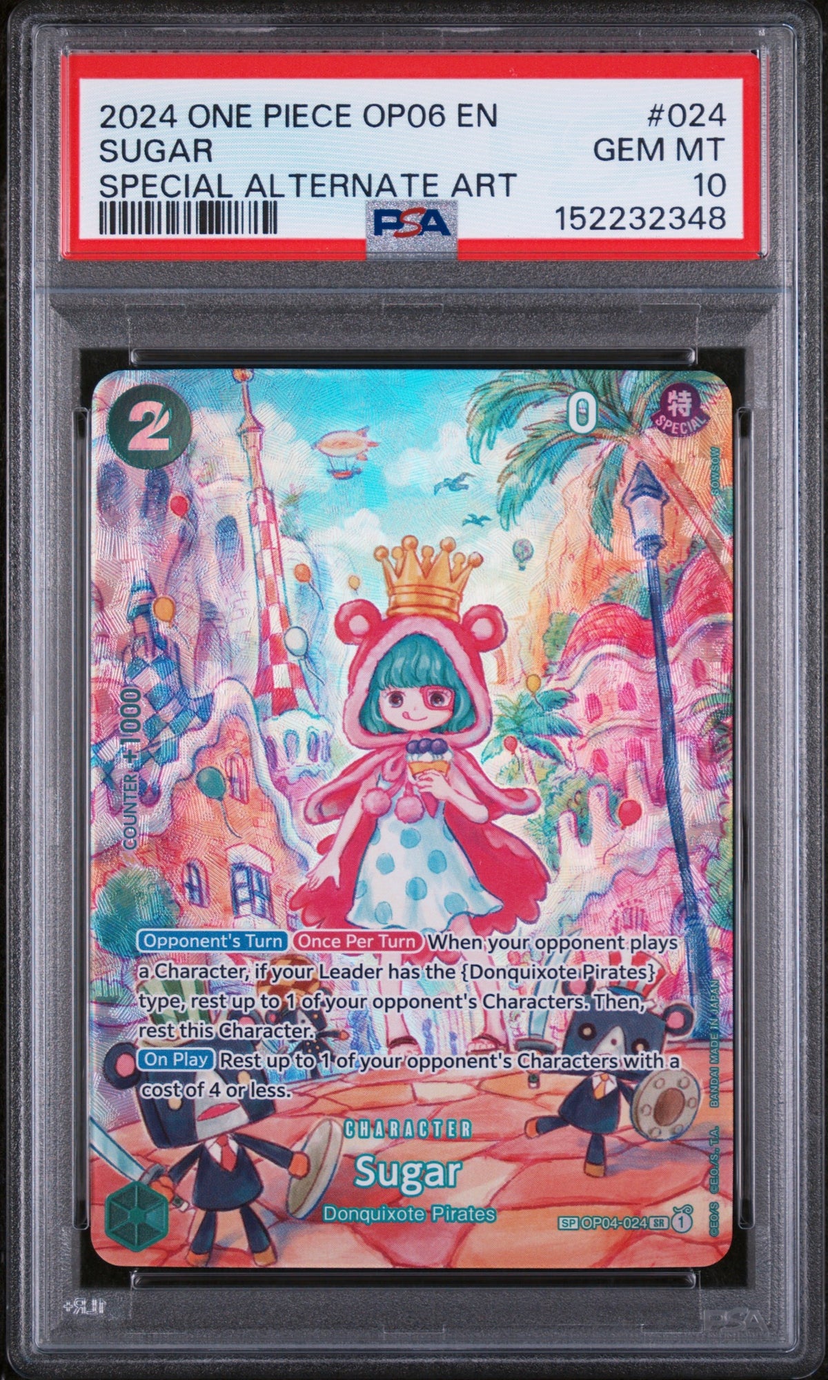 2024 One Piece Op06-Wings Of The Captain 024 Sugar Special Alternate Art - PSA 10