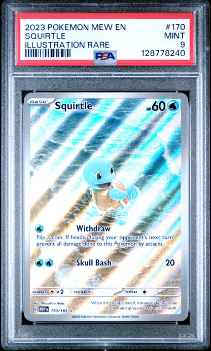 2023 Pokemon Mew En-151 170 Squirtle Illustration Rare - PSA 9