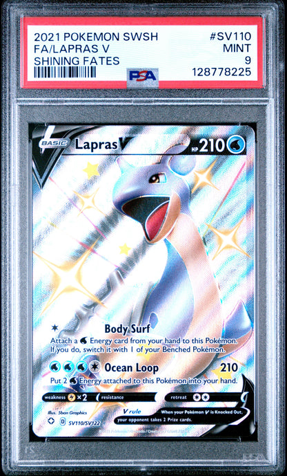 2021 Pokemon Sword & Shield Shining Fates Sv110 Lapras V - PSA 9