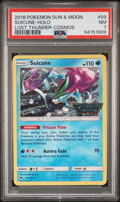 2018 Pokemon Sun & Moon Lost Thunder - Suicune-Holo - 59 - Cosmos - PSA 7 | Ozzie Collectables 2018 Pokemon Sun & Moon Lost Thunder - Suicune-Holo - 59 - Cosmos - PSA 7 | Ozzie Collectables