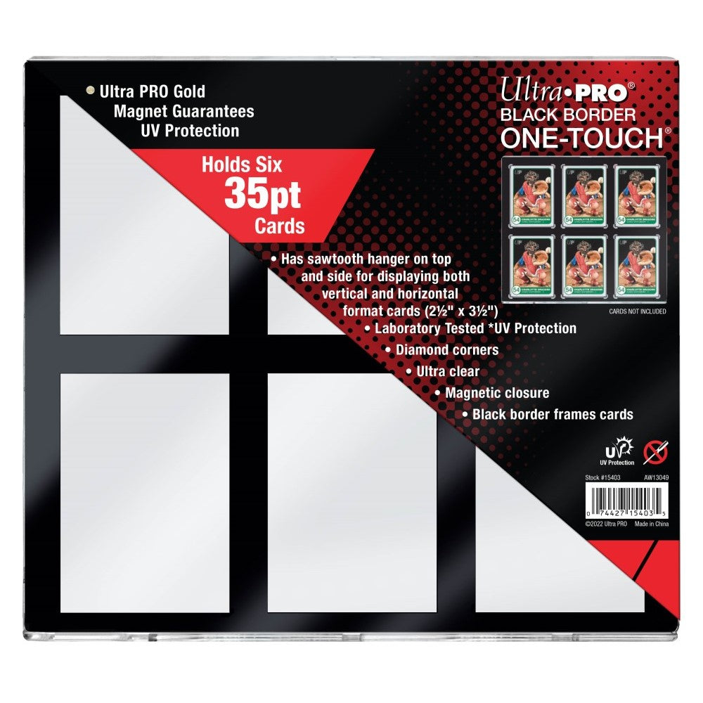 Ultra Pro: 35PT 6-Card Black Border UV ONE-TOUCH Magnetic Holder