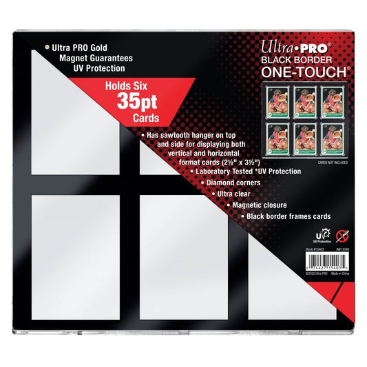 Ultra Pro: 35PT 6-Card Black Border UV ONE-TOUCH Magnetic Holder