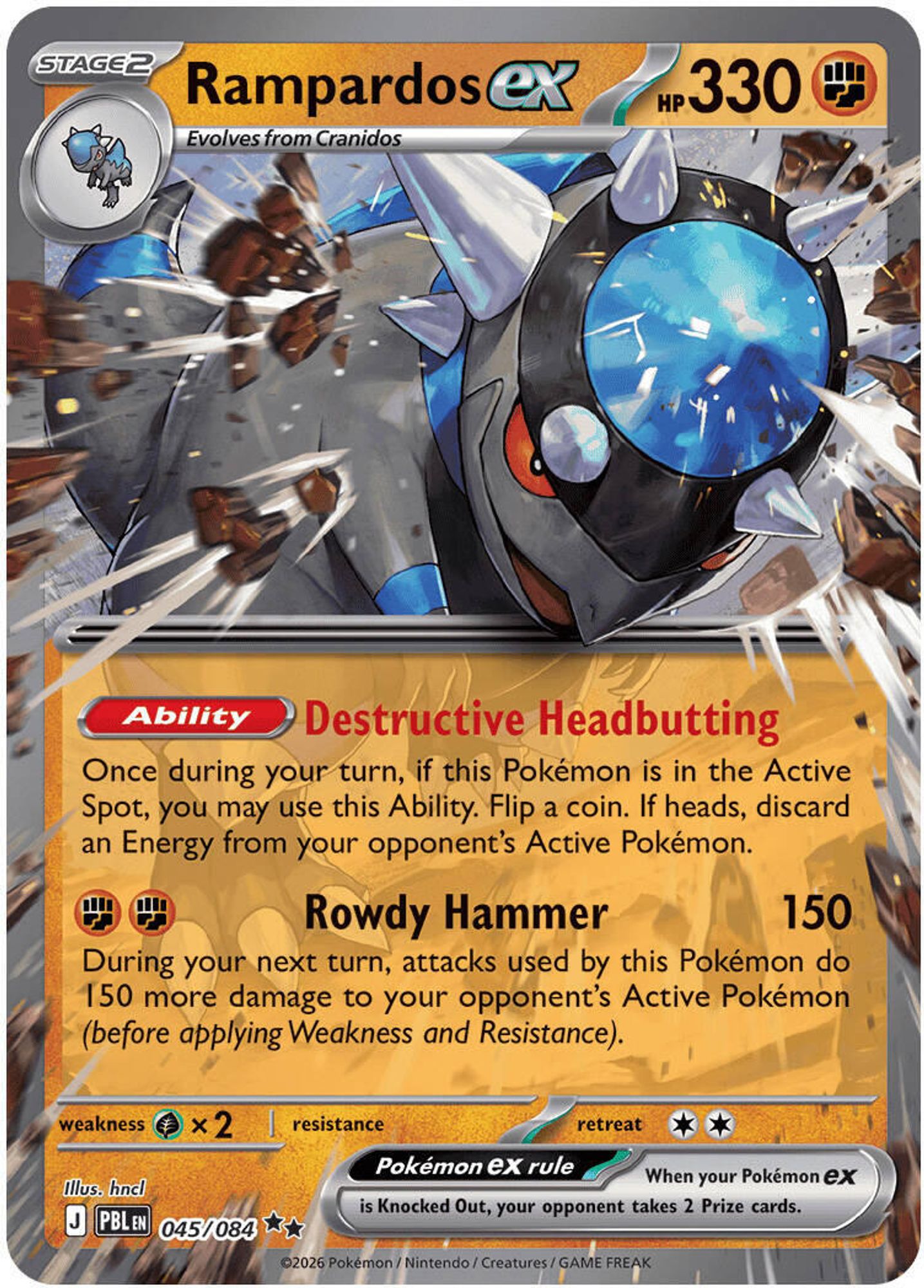 Rampardos ex - 045/084 - ME05: Pitch Black