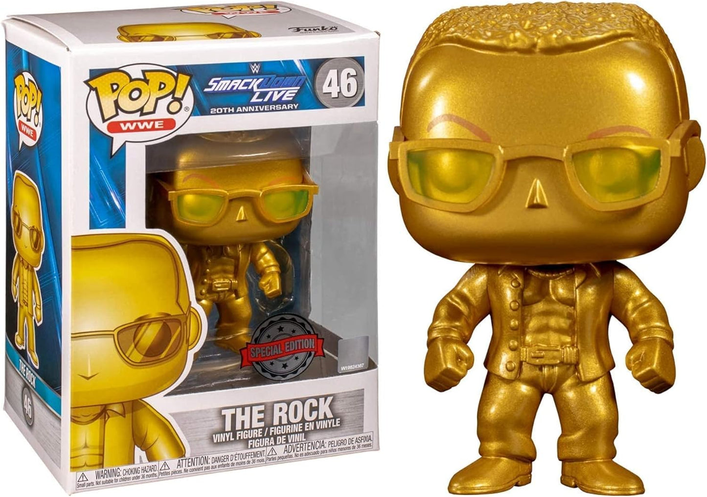 WWE - The Rock Gold Metallic US Exclusive Pop! Vinyl #46