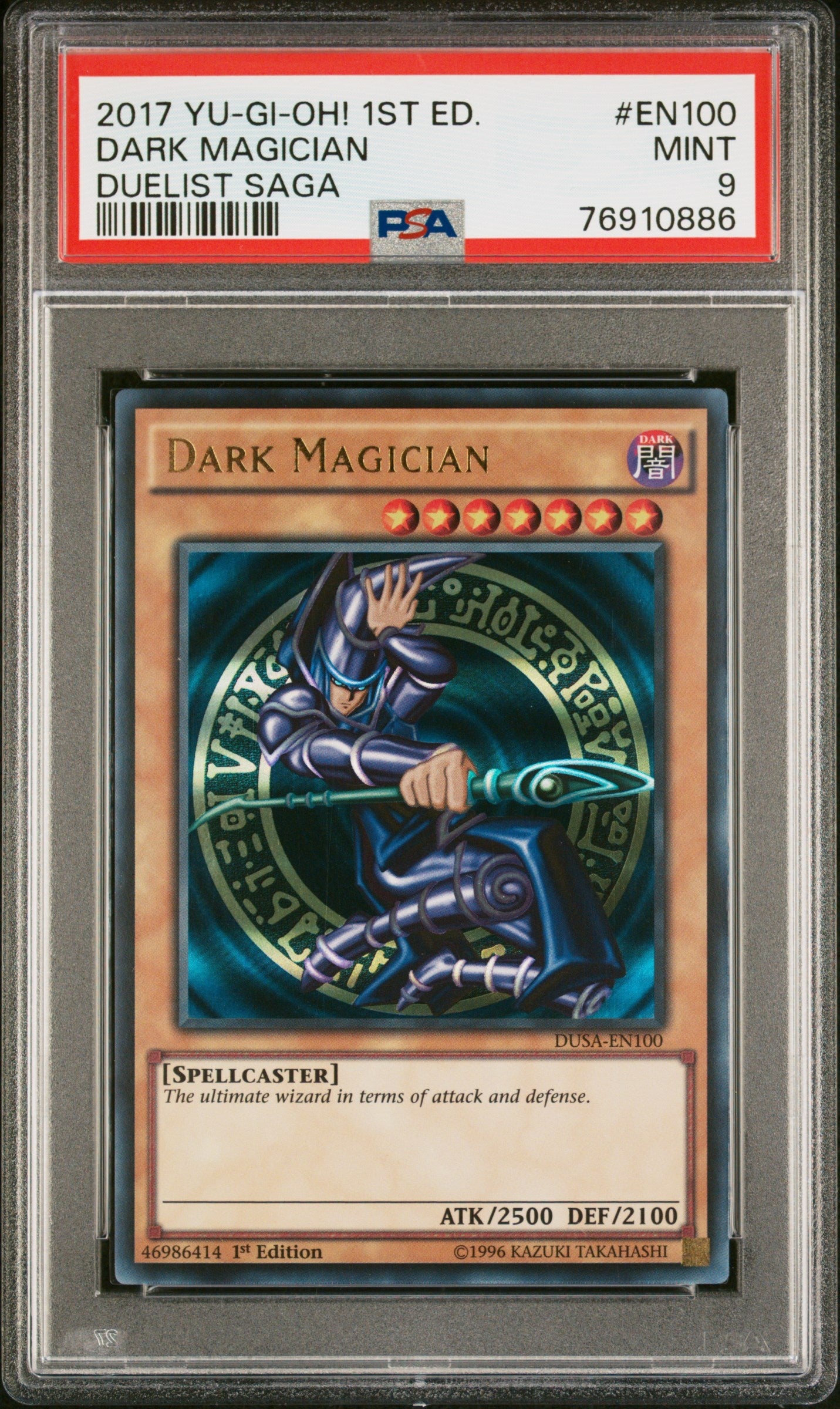 2017 Yu-Gi-Oh! Duelist Saga En100 Dark Magician Duelist Saga - PSA 9