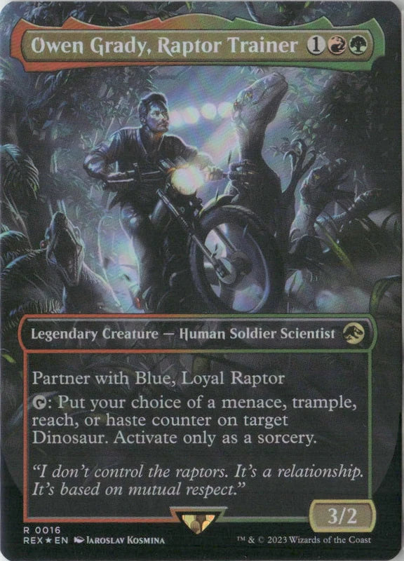 Scan Image | Owen Grady, Raptor Trainer (Borderless) - Universes Beyond: Jurassic World Collection | [4F174BA1]