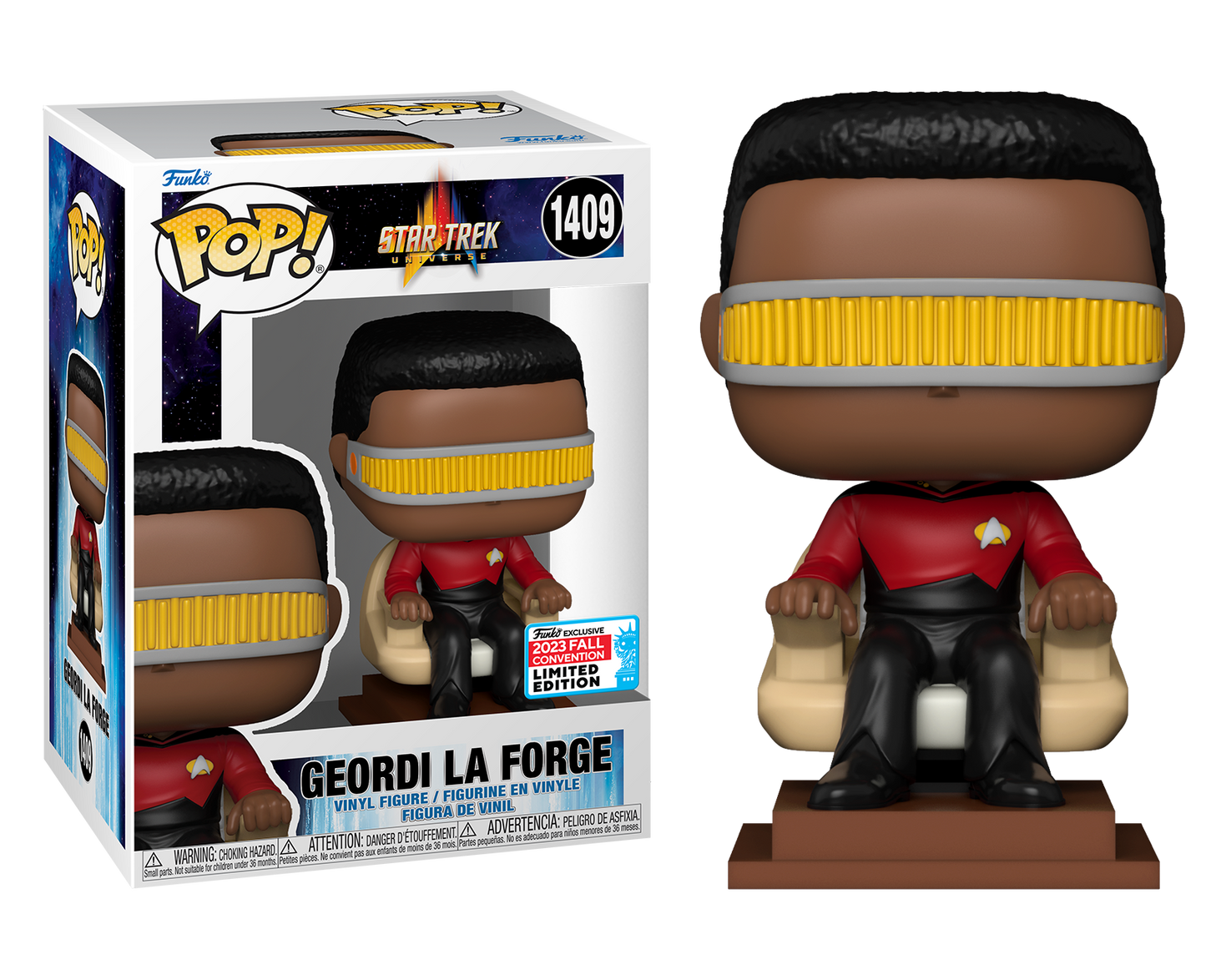 Star Trek Universe - Geordi La Forge in Chair NYCC 2023 Fall Convention Exclusive Pop! Vinyl