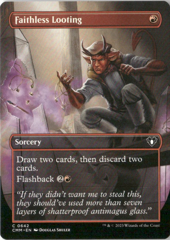 Faithless Looting (Borderless) - Commander Masters