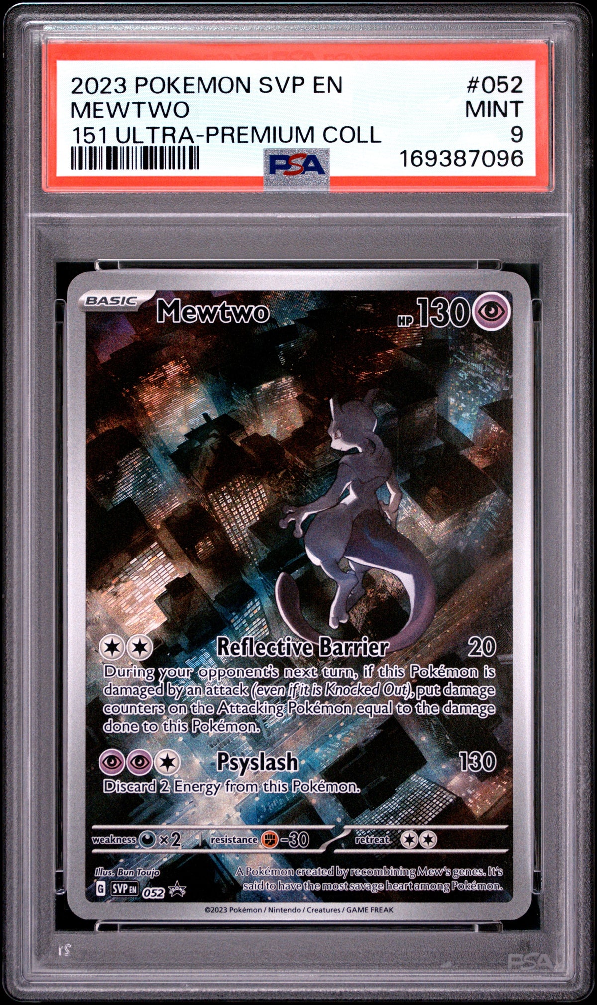 2023 Pokemon Svp En-Sv Black Star Promo 052 Mewtwo 151 Ultra-Premium Coll - PSA 9