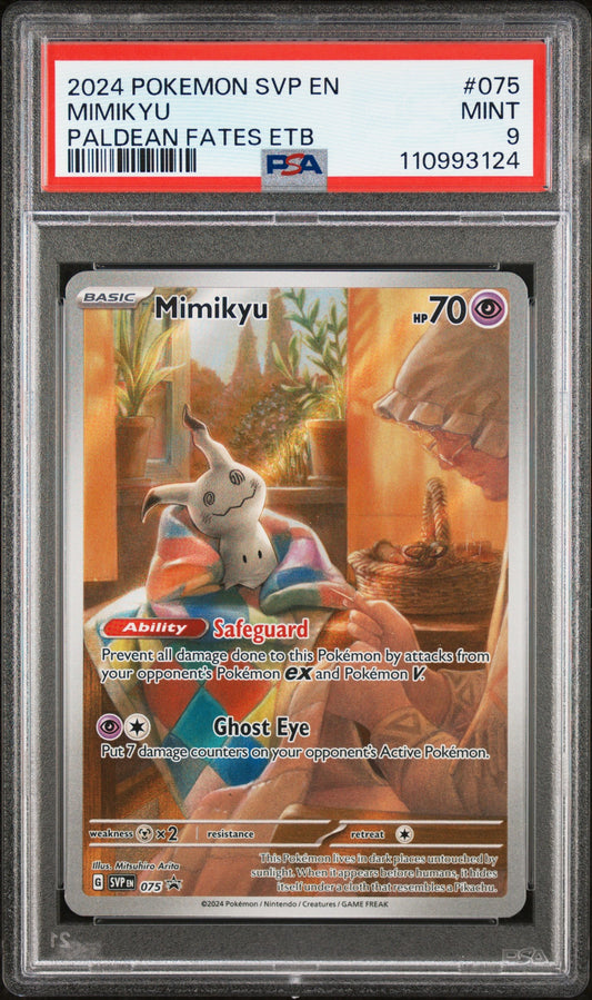 2024 Pokemon Svp En-Sv - Mimikyu - Black Star Promo - 075 - Paldean Fates Etb - PSA 9