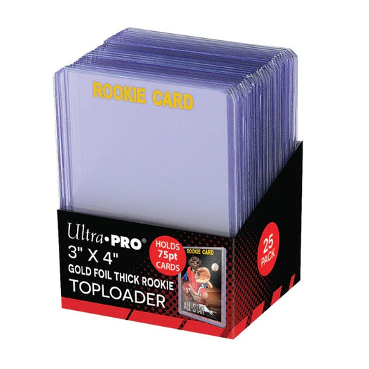Ultra Pro: 3" X 4" Rookie Gold Thick 75PT Toploader 25ct