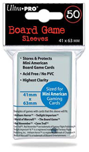 ULTRA PRO Board Game Sleeve -  41X63mm Mini ABG 50ct