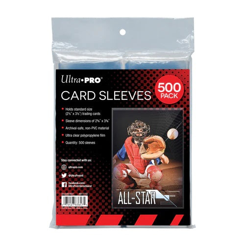 Ultra Pro: Clear Sleeves for Standard Size Trading Cards - 2.5" x 3.5" (500 ct retail pack)