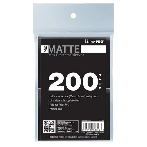 Ultra Pro: PRO-Matte Standard Deck Protector Sleeves 200ct Bundle - Black