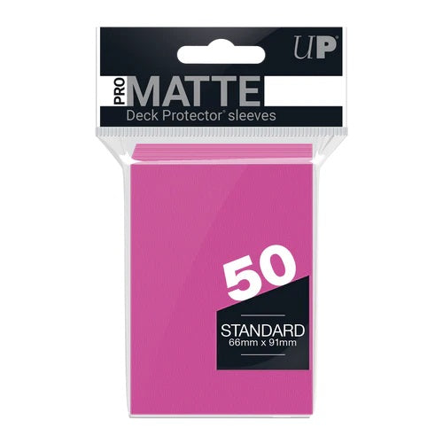 Ultra Pro: PRO-Matte 50ct Standard Deck Protector sleeves: Bright Pink