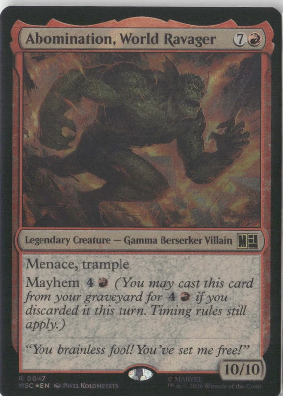 Scan Image | Abomination, World Ravager (Surge Foil) - Commander: Marvel Super Heroes | [B44961F0]