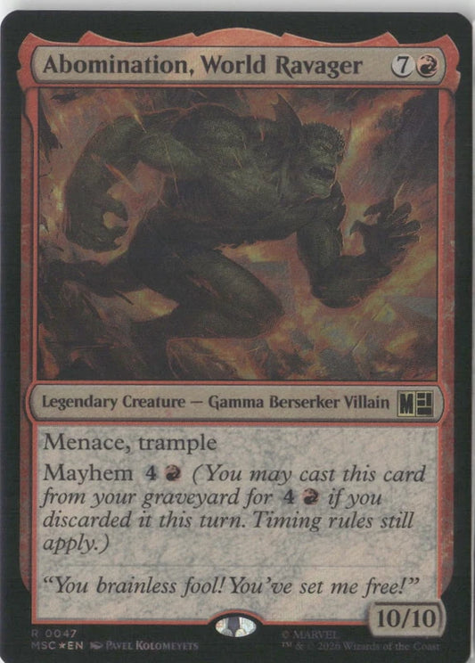 Scan Image | Abomination, World Ravager (Surge Foil) - Commander: Marvel Super Heroes | [B44961F0]
