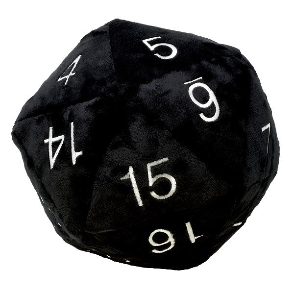 Ultra Pro: Jumbo D20 Novelty Dice Plush in Black with Silver Numbering