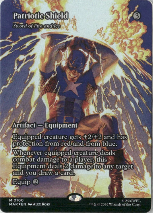 Scan Image | Patriotic Shield - Sword of Fire and Ice (Borderless) - Marvel Universe Eternal-Legal | [FEA22765]
