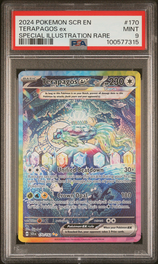 2024 Pokemon Scr En-Stellar Crown 170 Terapagos Ex Special Illustration Rare - PSA 9