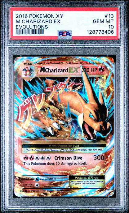 2016 Pokemon Xy Evolutions 13 M Charizard Ex - PSA 10