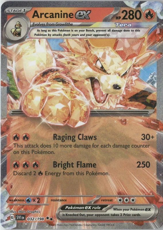 Arcanine ex - 032/198 - SV01: Scarlet & Violet Base Set