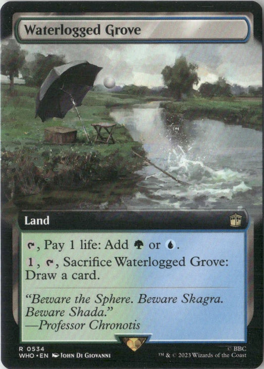Scan Image | Waterlogged Grove (Extended Art) (Surge Foil) - Universes Beyond: Doctor Who | [D16EC77E]