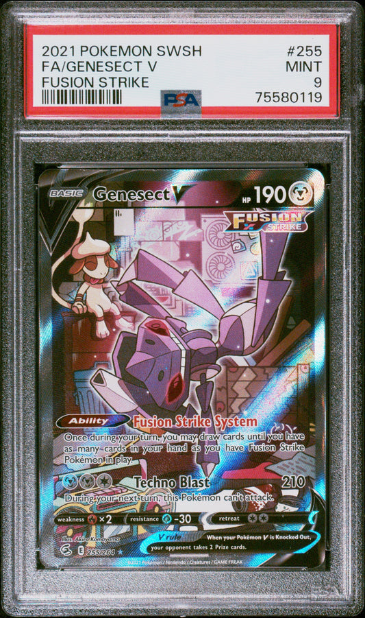 2021 Pokemon Sword & Shield Fusion Strike 255 Fa/Genesect V Fusion Strike - PSA 9