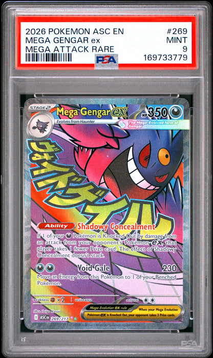 2026 Pokemon Asc En-Ascended Heroes 269 Mega Gengar Ex Mega Attack Rare - PSA 9