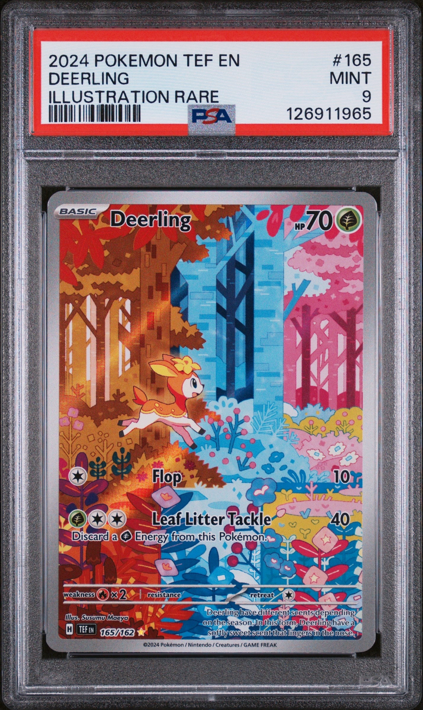 2024 Pokemon Tef En-Temporal Forces 165 Deerling Illustration Rare - PSA 9