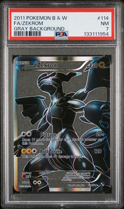 2011 Pokemon Black & White 114 Fa/Zekrom Gray Background - PSA 7