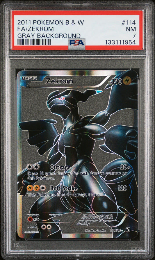 2011 Pokemon Black & White 114 Fa/Zekrom Gray Background - PSA 7