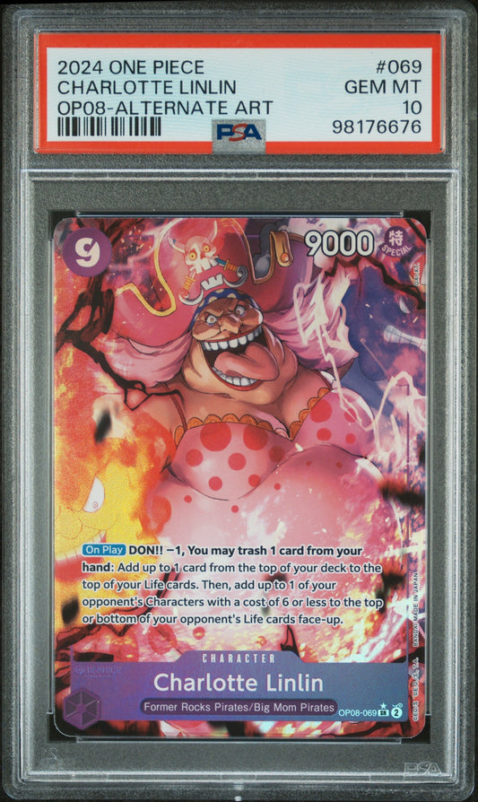 2024 One Piece Op08-Two Legends 069 Charlotte Linlin Alternate Art - PSA 10