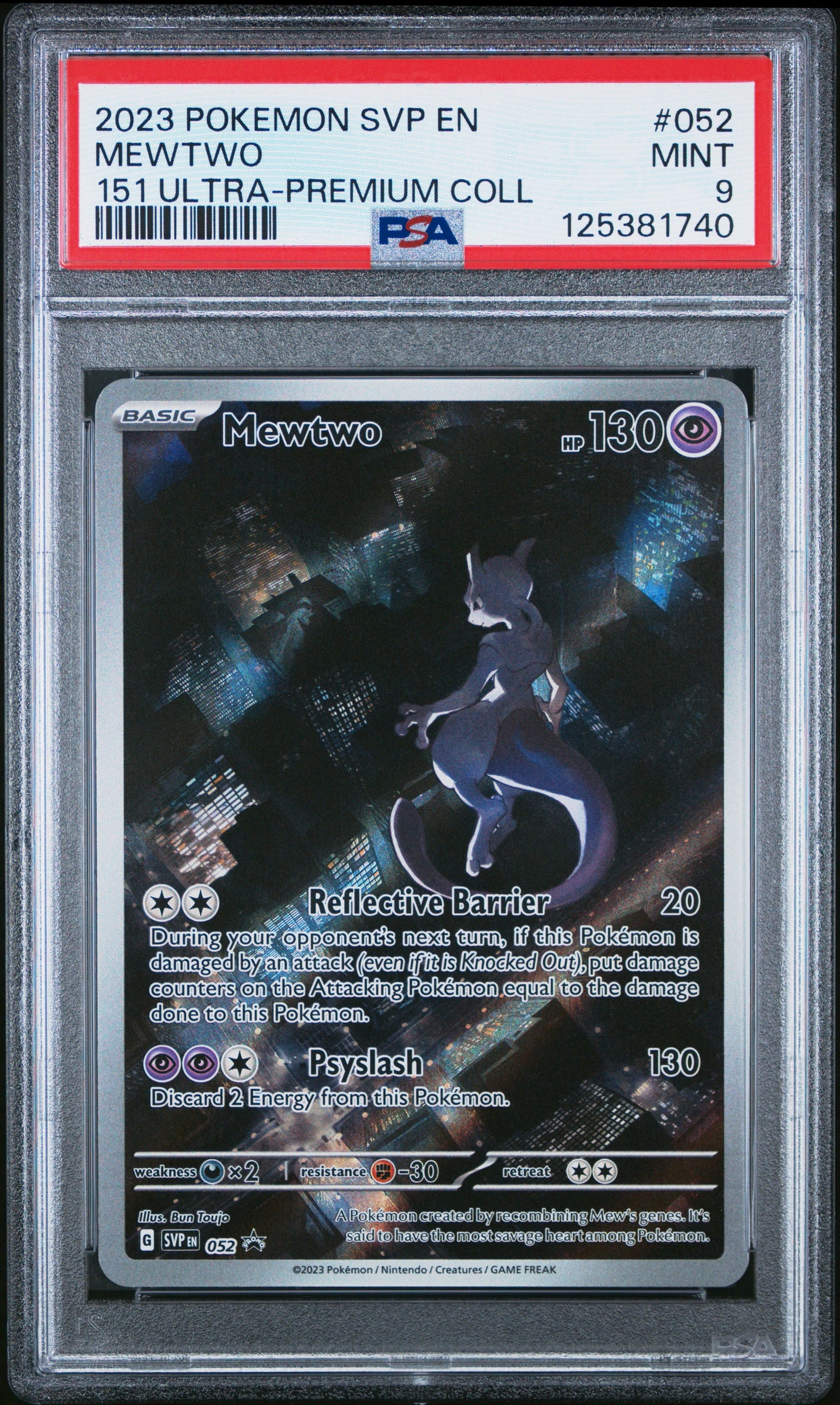 2023 Pokemon Svp En-Sv Black Star Promo 052 Mewtwo 151 Ultra-Premium Coll - PSA 9