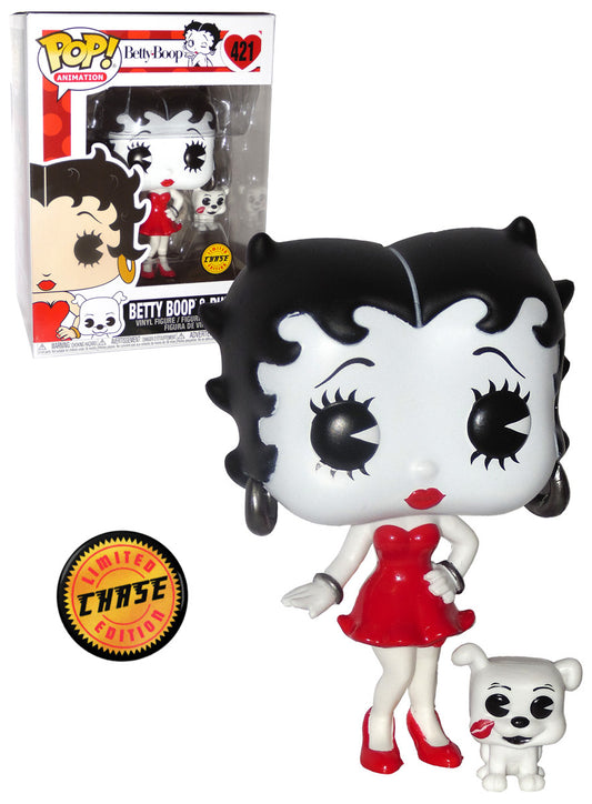 Betty Boop - Betty Boop & Pudgy (Black and White) CHASE Pop! Vinyl #421