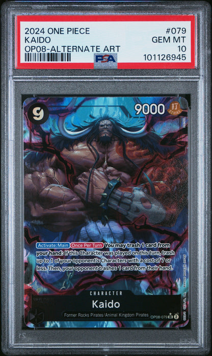 2024 One Piece Op08-Two Legends 079 Kaido Alternate Art - PSA 10