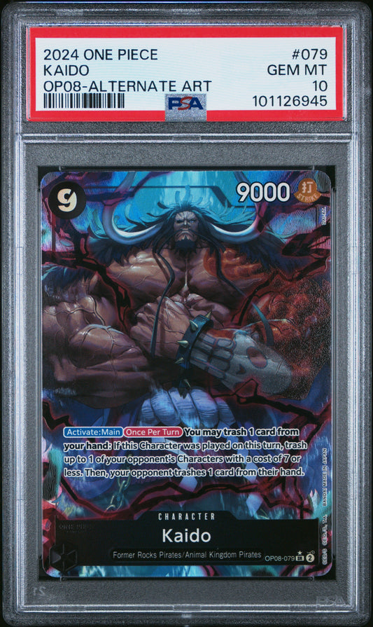 2024 One Piece Op08-Two Legends 079 Kaido Alternate Art - PSA 10