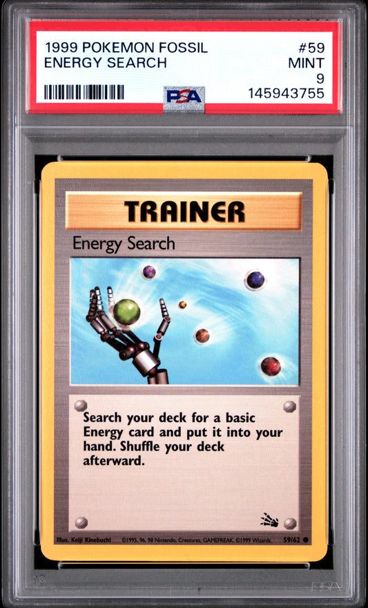 1999 Pokemon Fossil 59 Energy Search - PSA 9