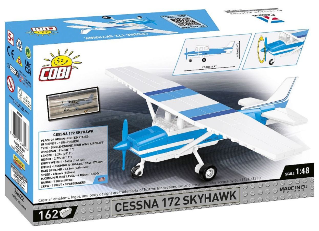 Boeing - Cessna 172 Skyhawk (Blue/White) 162 Pcs