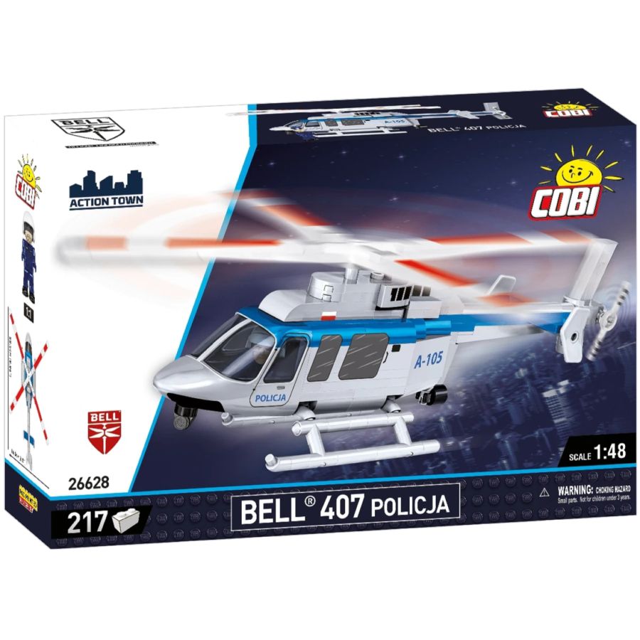 Action Town - Bell 407 Policja 1:48 scale Brick Kit (217 Pieces)