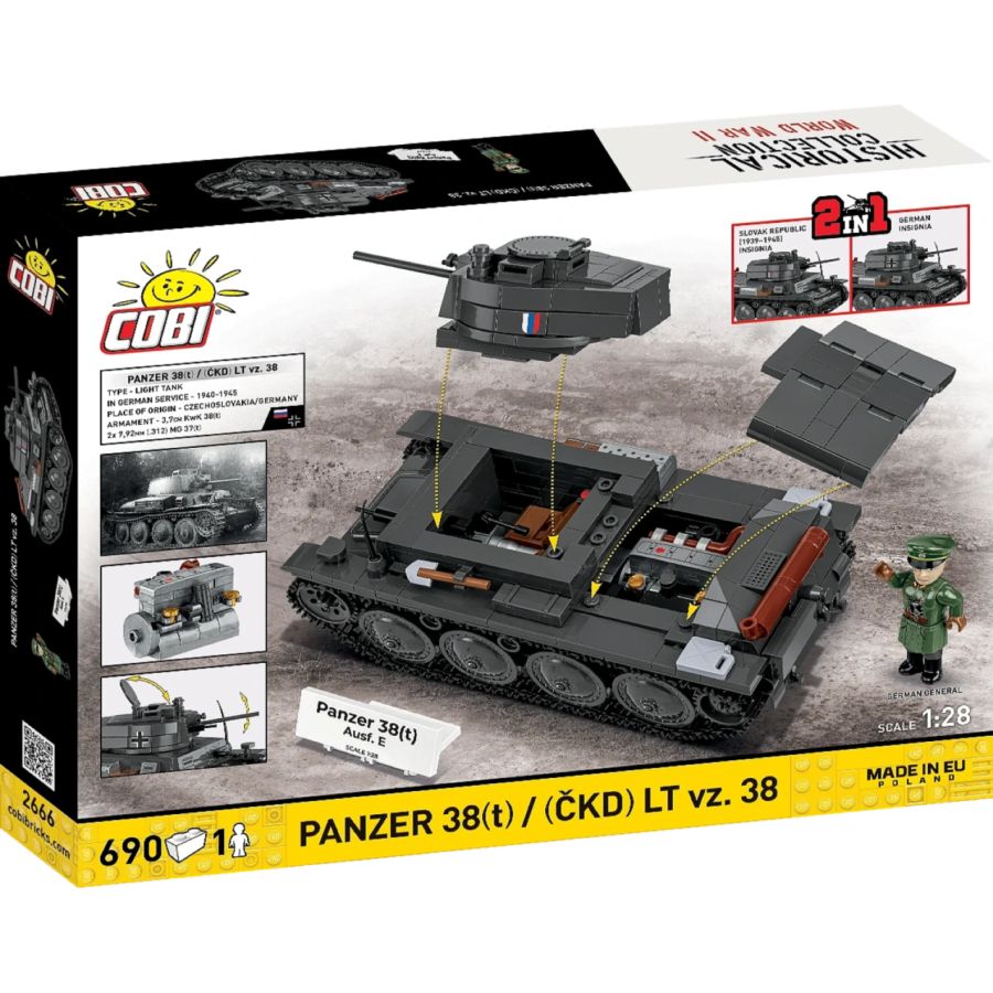 World War 2 - Panzer 38(T)/(CKD) LT VZ Brick Kit (690 Pieces)